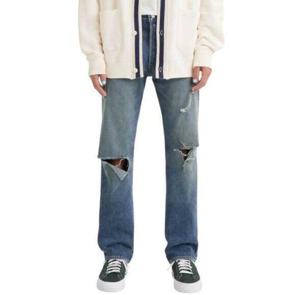 New Levi's Mens 501  93 Straight Blue Jeans Size 35 - Picture 1 of 15